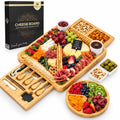 Large Bamboo Cheese Board & Knife Set – Gift Boxed