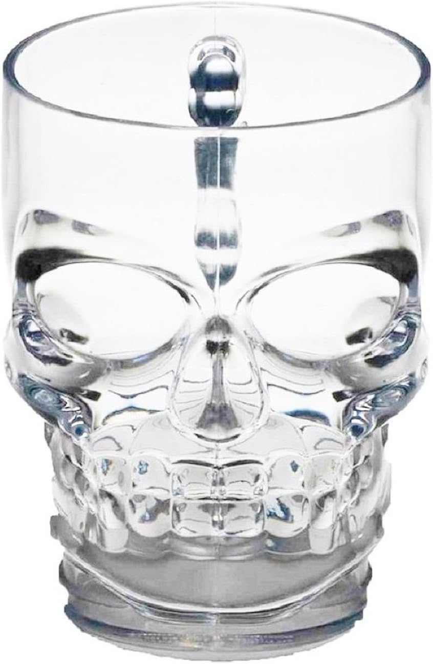 Skull Face Glass Beer Mugs – Set of 2