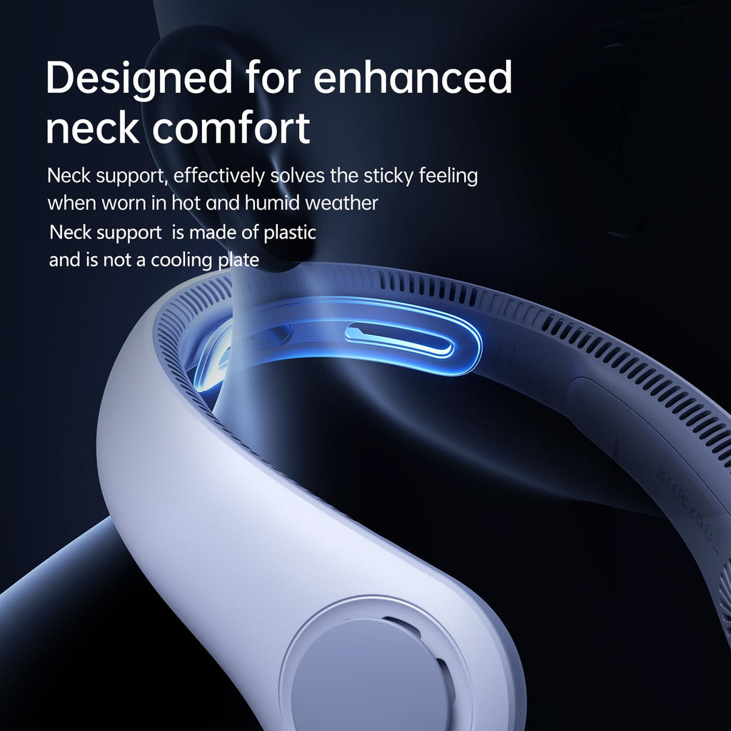 JISULIFE Hands-Free Neck Fan – 5 Speeds, 5000 mAh