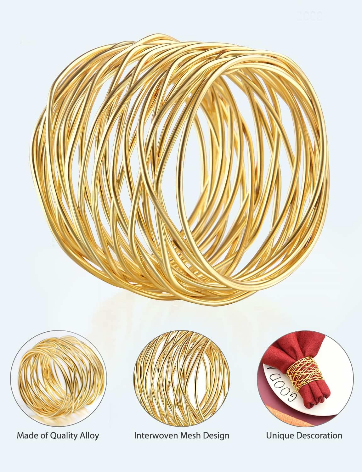 Gold Wire Napkin Rings – Set of 12 – view 5