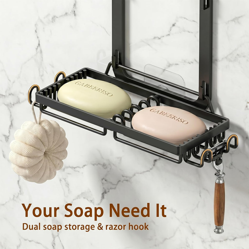3-Tier Over-the-Door Shower Caddy – Rustproof, No Drilling
