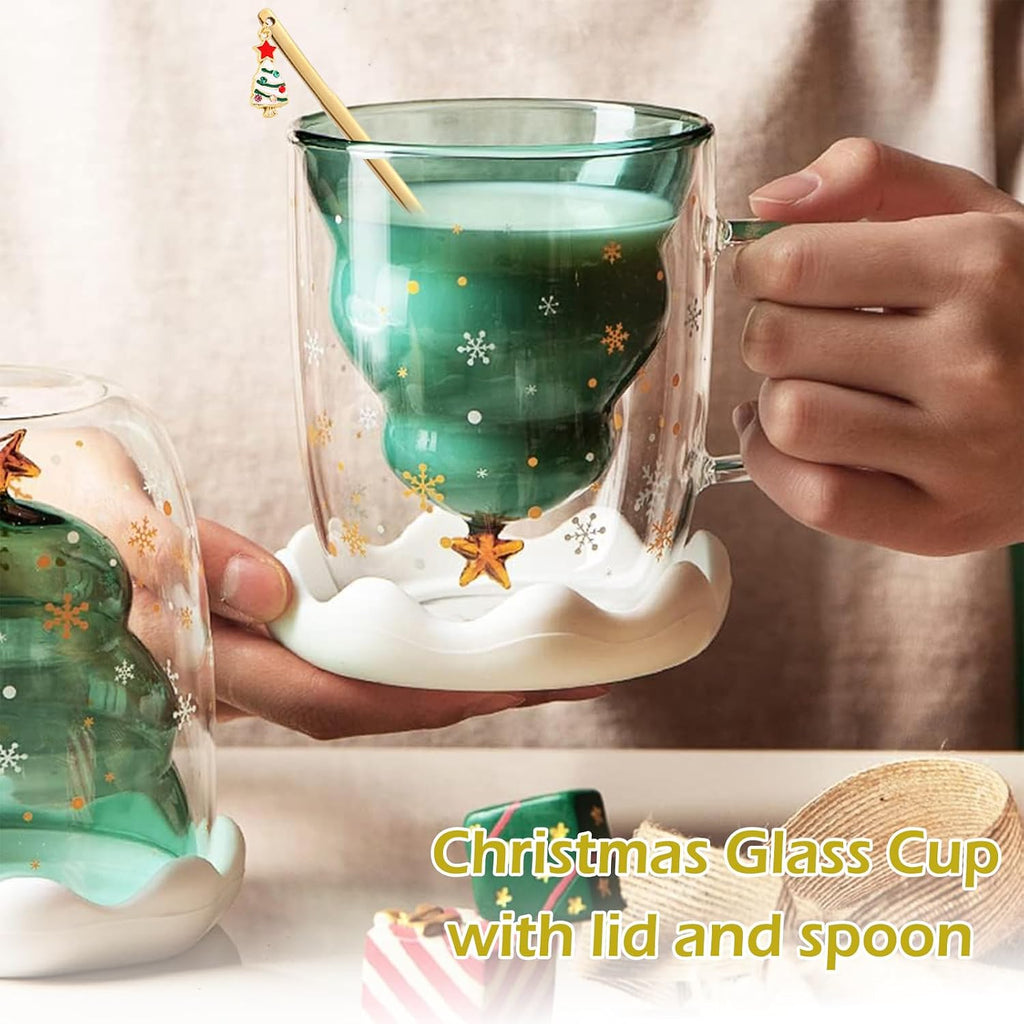 Double Wall Christmas Glass Mug – 280 ml – view 3