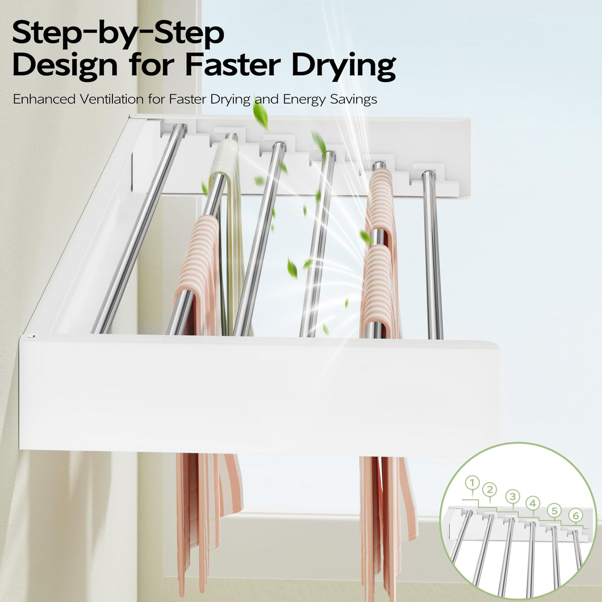 Wall-Mounted Folding Clothes Drying Rack