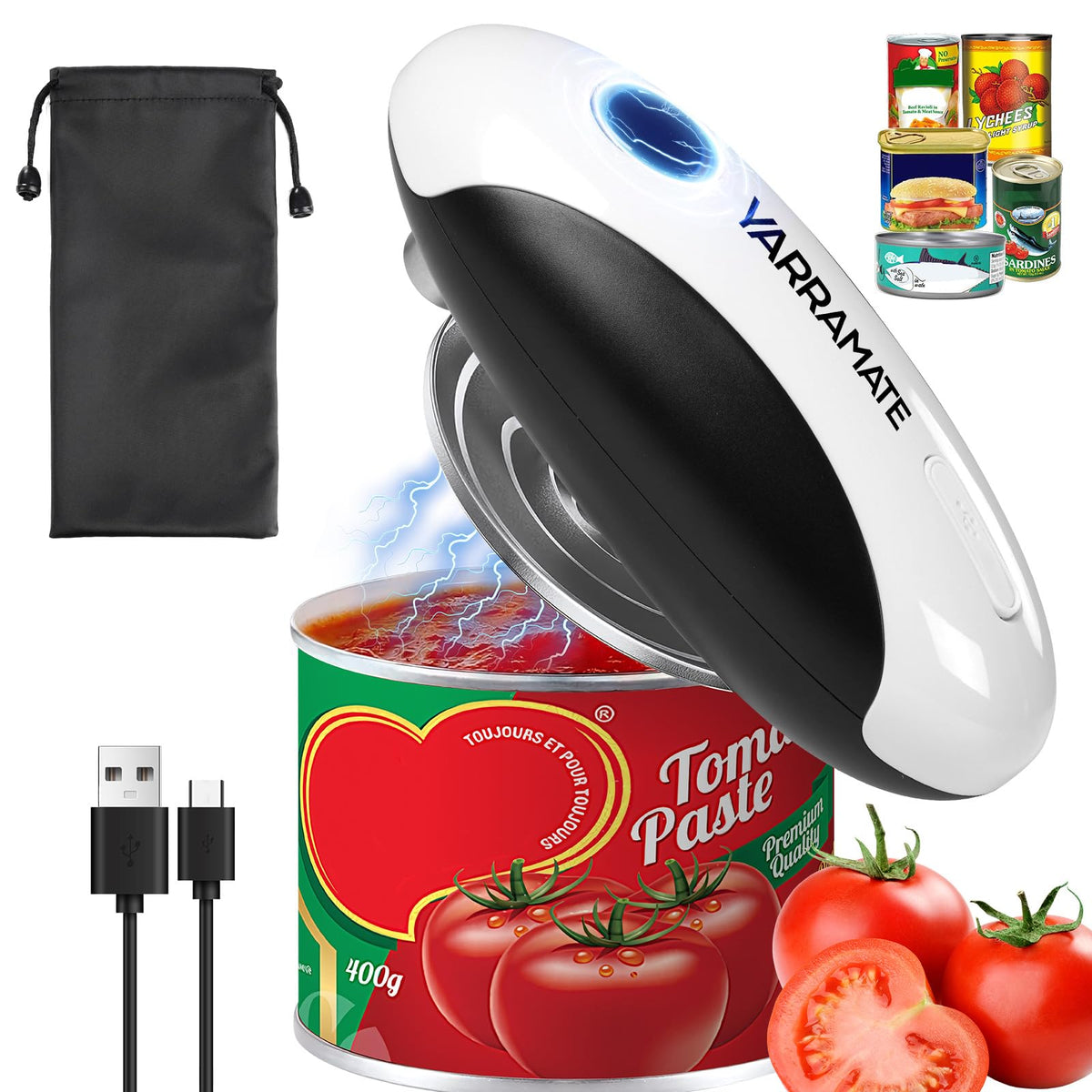 Rechargeable Electric Can Opener – Smooth Edge, One Touch