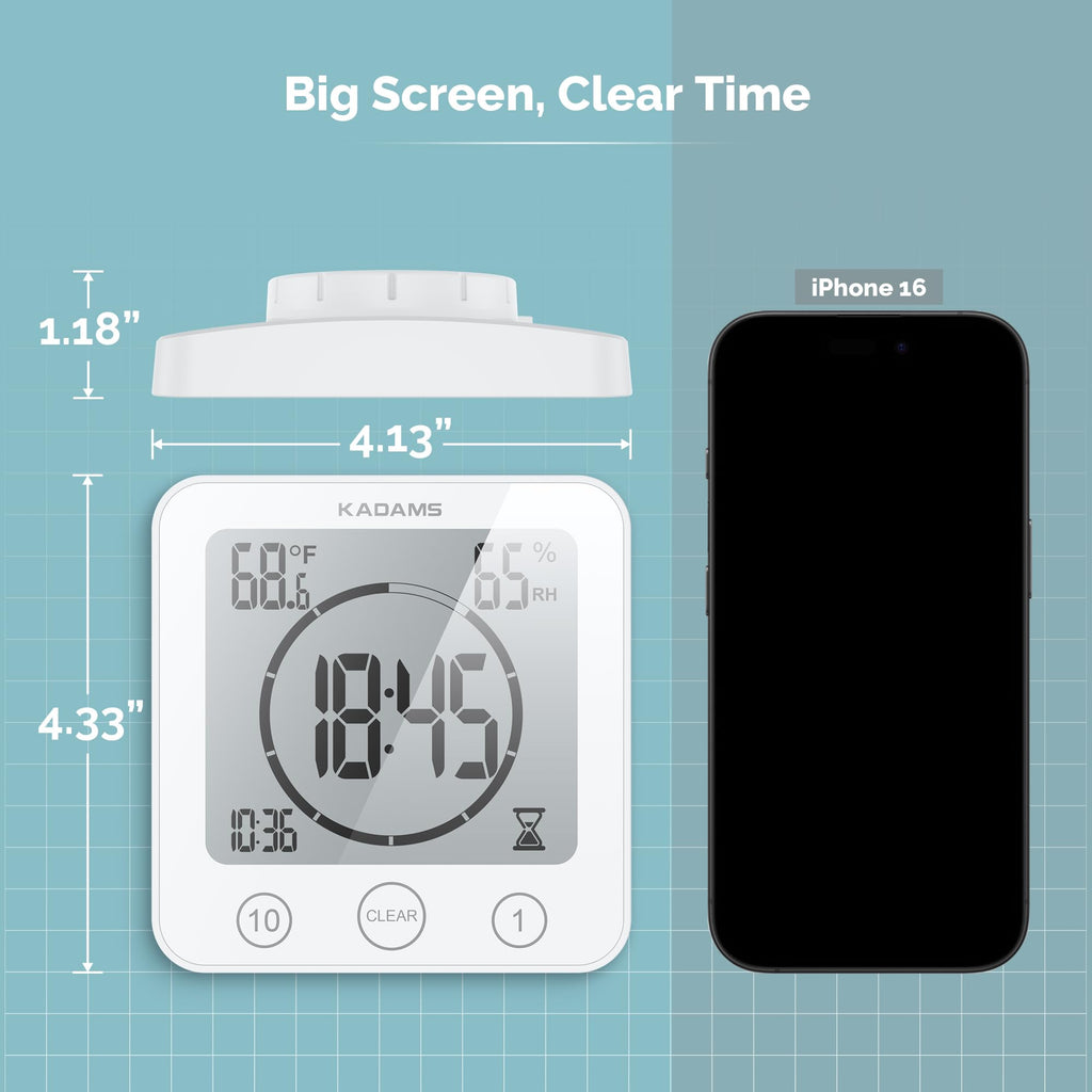 Waterproof Digital Shower & Kitchen Timer Clock