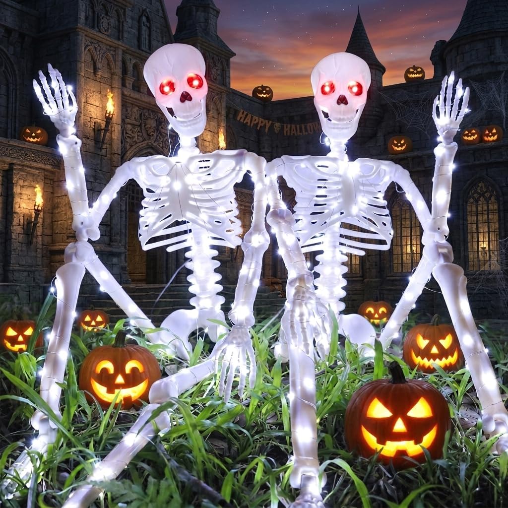 Light-Up Skeletons – 2 Pack 90 cm Outdoor Halloween Decoration