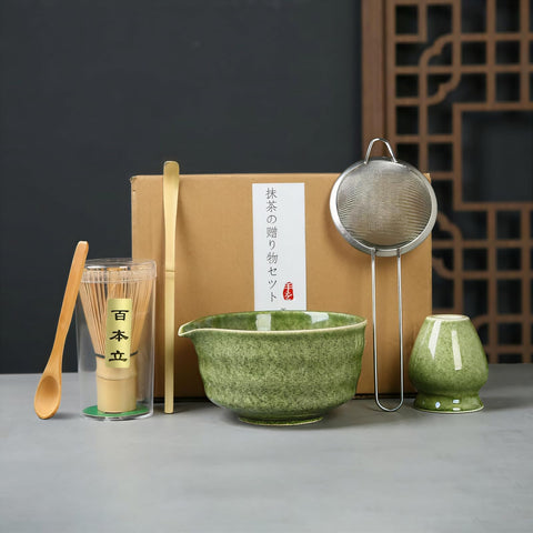 6-Piece Matcha Tea Set with Bamboo Whisk & Bowl
