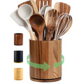 Acacia Wood Rotating Utensil Holder