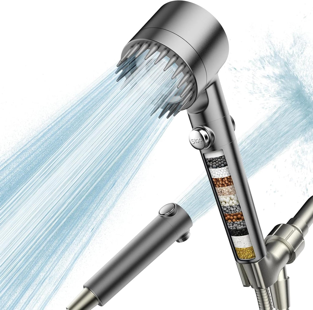 Filtered Handheld Shower Head with Scalp Massager