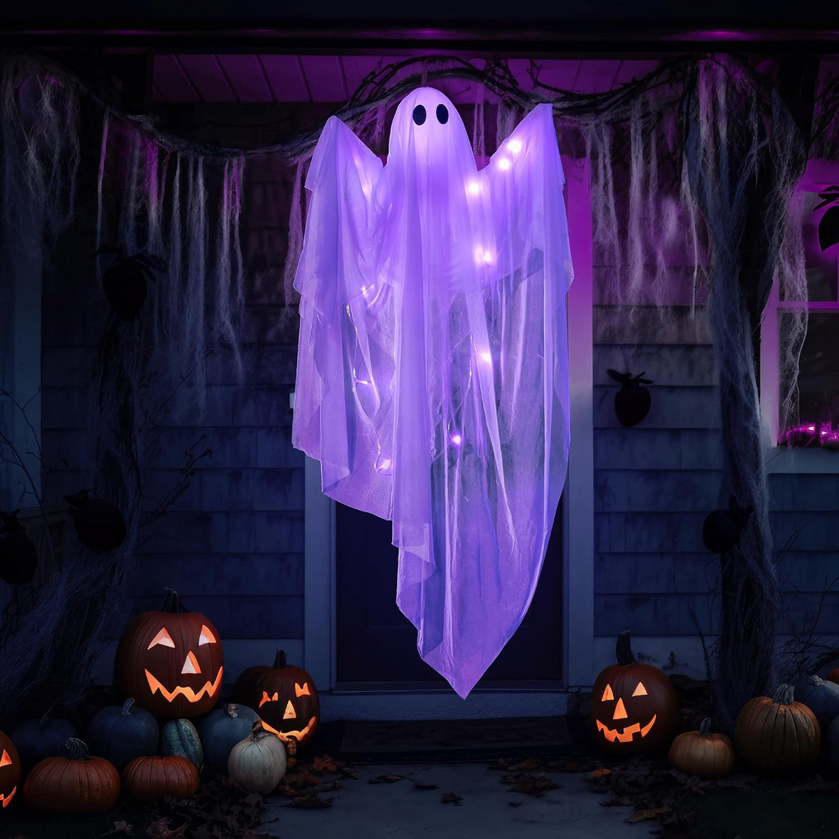 Light-Up Hanging Ghost – 120 cm Halloween Decoration – view 6