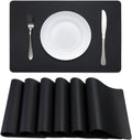 Black Faux Leather Placemats – Wipe-Clean Table Mats