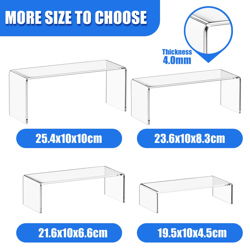 Clear Acrylic Display Risers – Set of 4