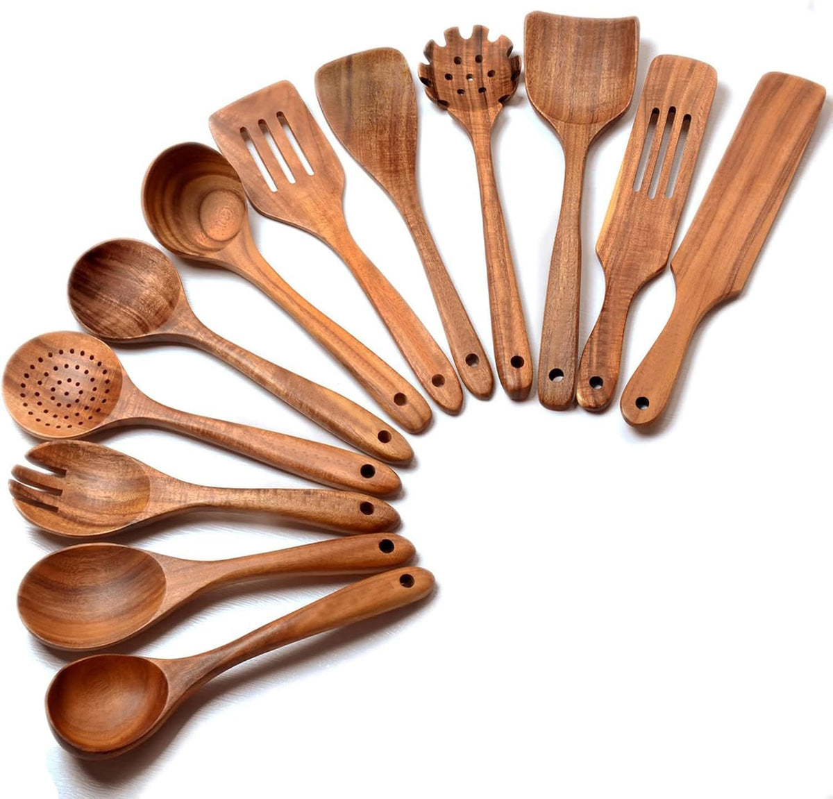 Natural Teak Wooden Cooking Utensils Set