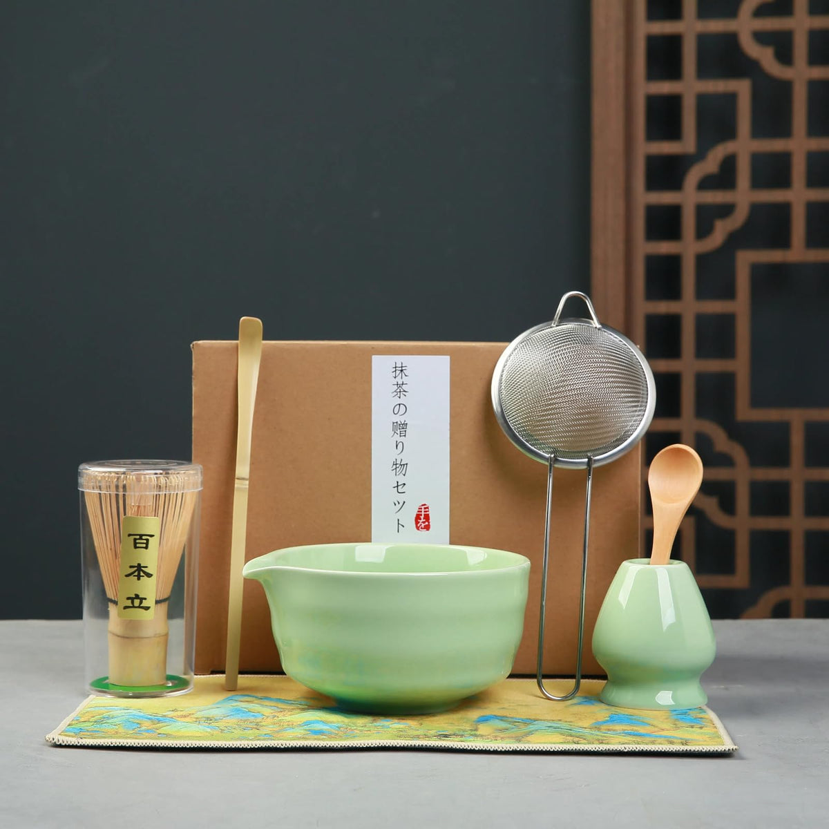 6-Piece Matcha Tea Set with Bamboo Whisk & Bowl