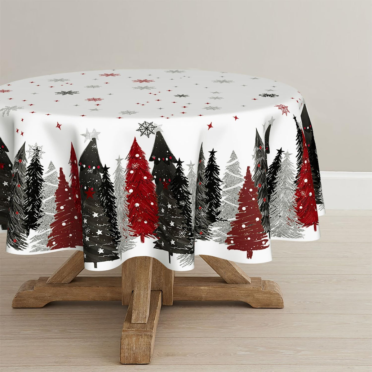 Christmas Tree Print Tablecloth – Washable – view 10