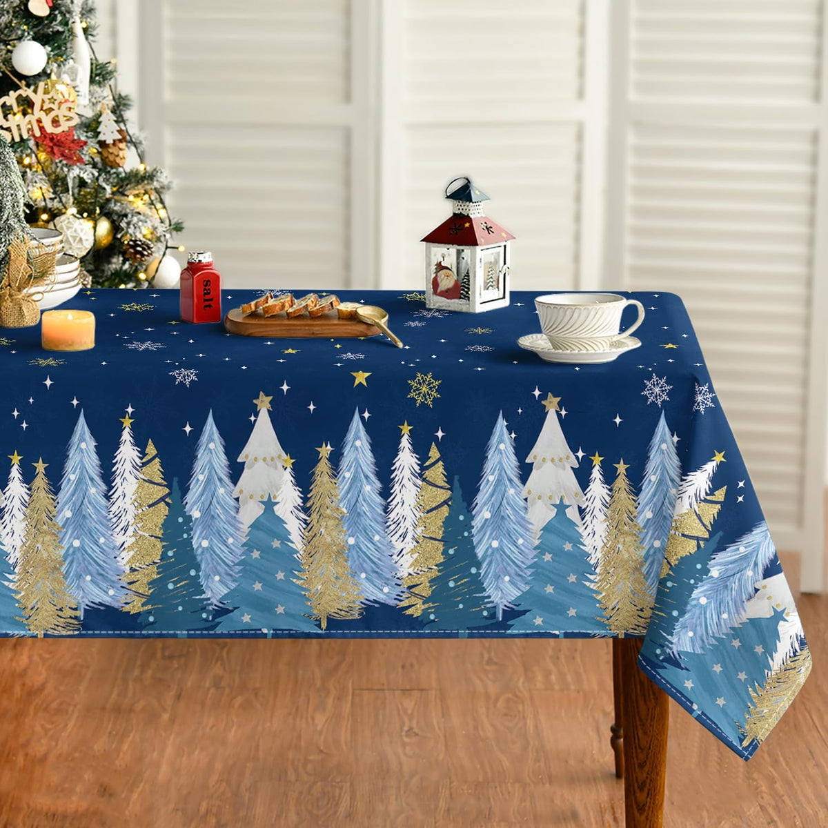 Christmas Tree Print Tablecloth – Washable – view 13