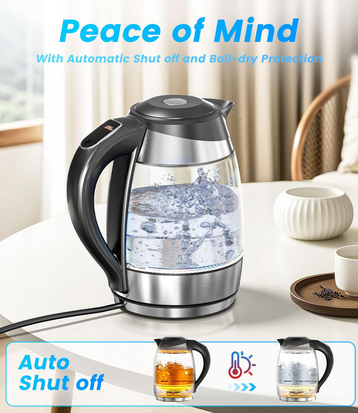 1.8L Glass Electric Kettle with Temperature Control