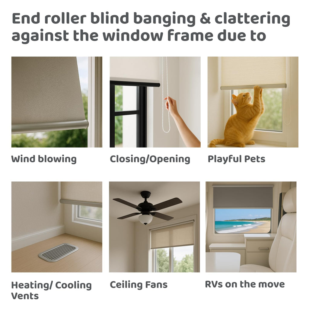 SilentSnap Roller Blind Bumpers – Stop Banging Blinds (8 Pack)