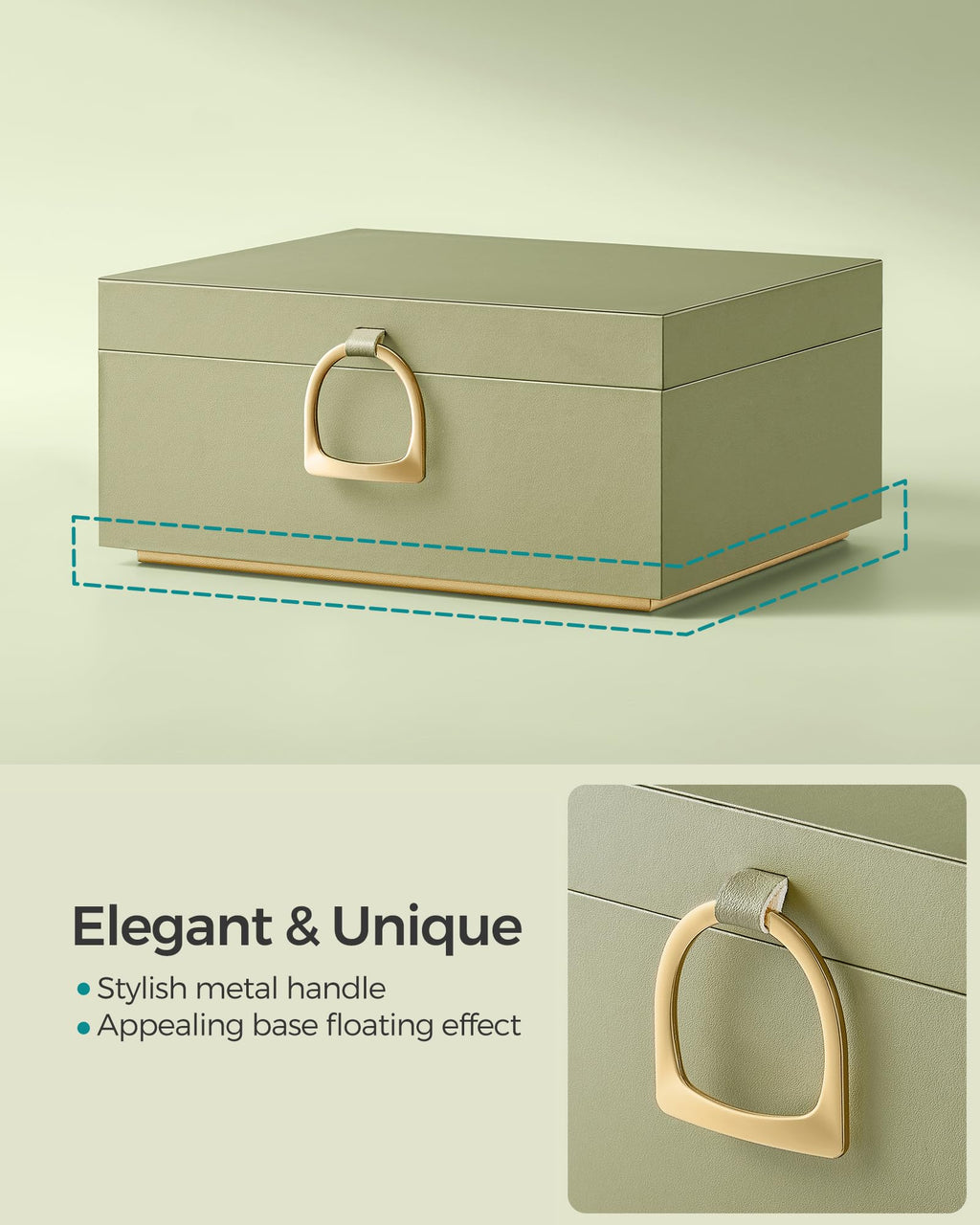 SONGMICS 2-Layer Jewellery Box with Removable Tray