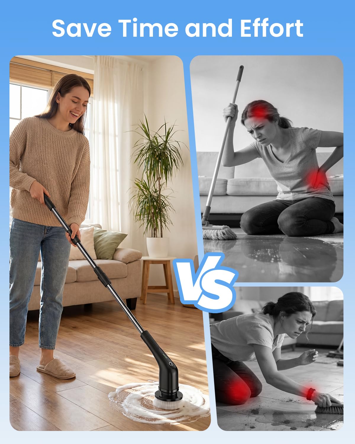 Cordless Electric Spin Scrubber with 8 Brush Heads