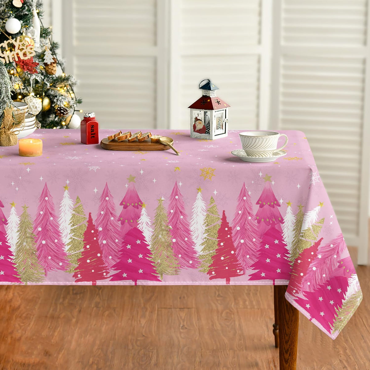 Christmas Tree Print Tablecloth – Washable – view 12