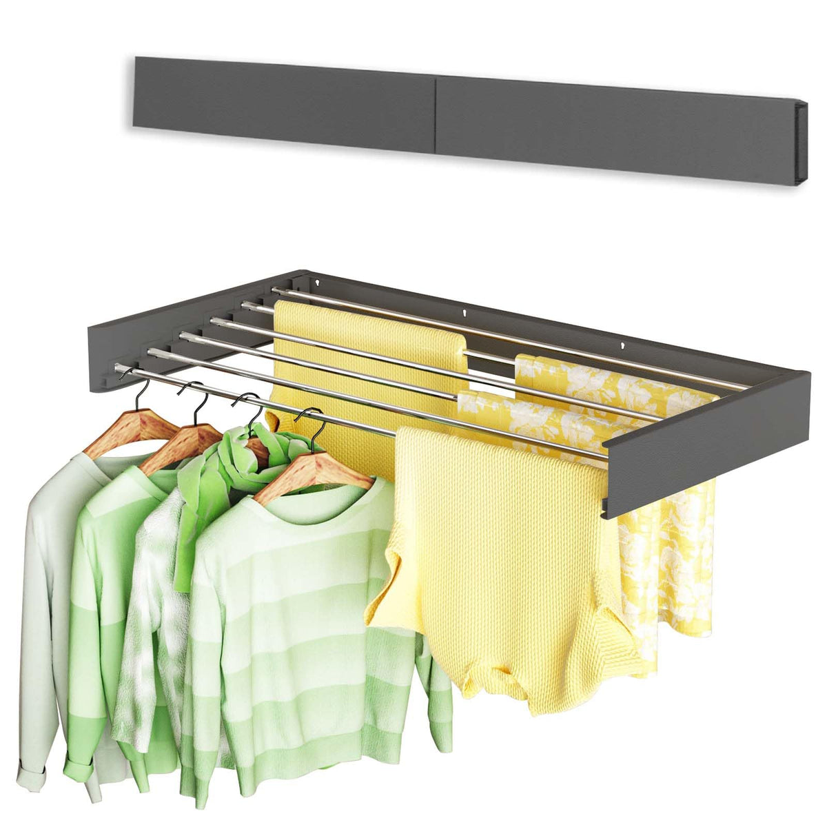 Wall-Mounted Folding Clothes Drying Rack