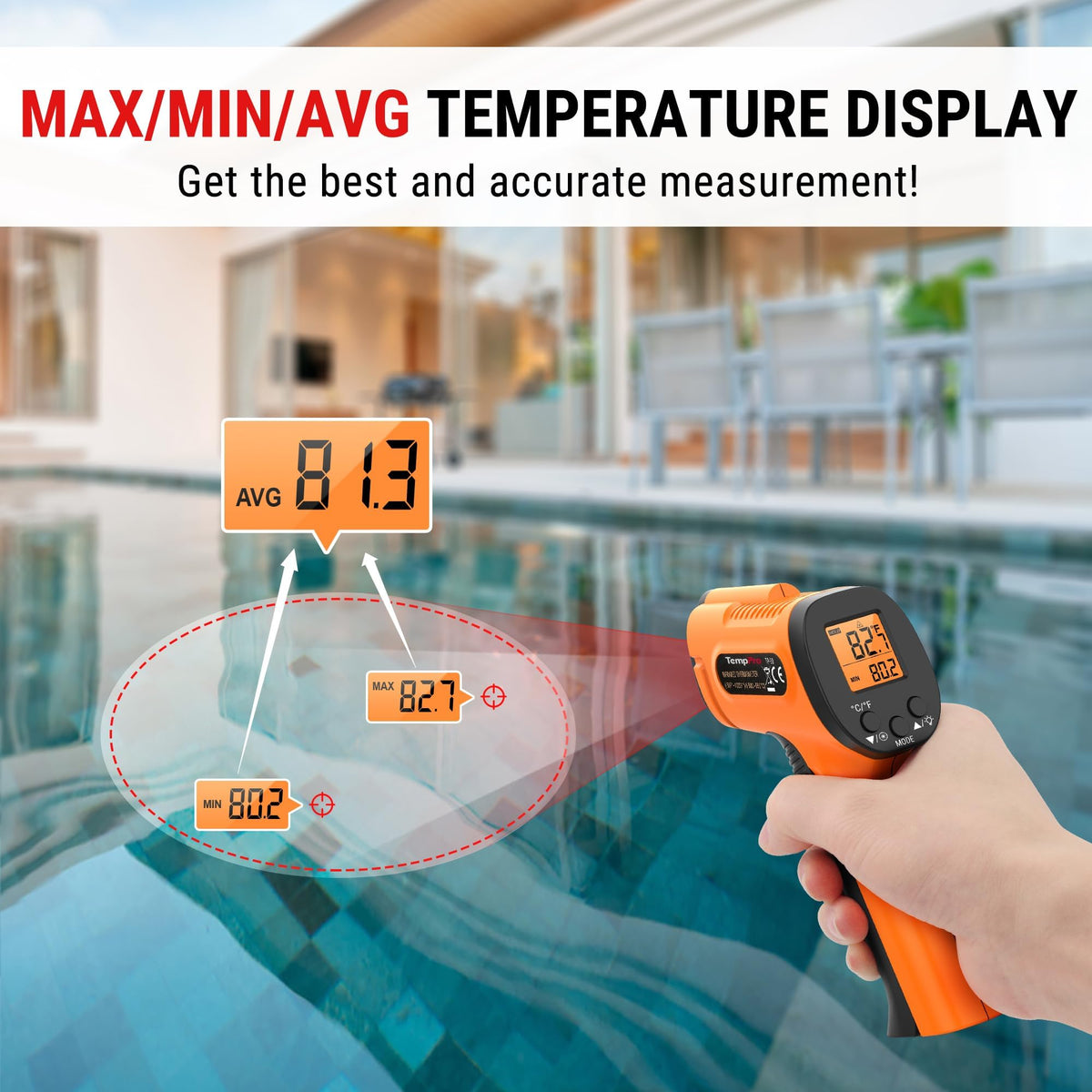 TempPro Infrared Thermometer Gun for Cooking & Home