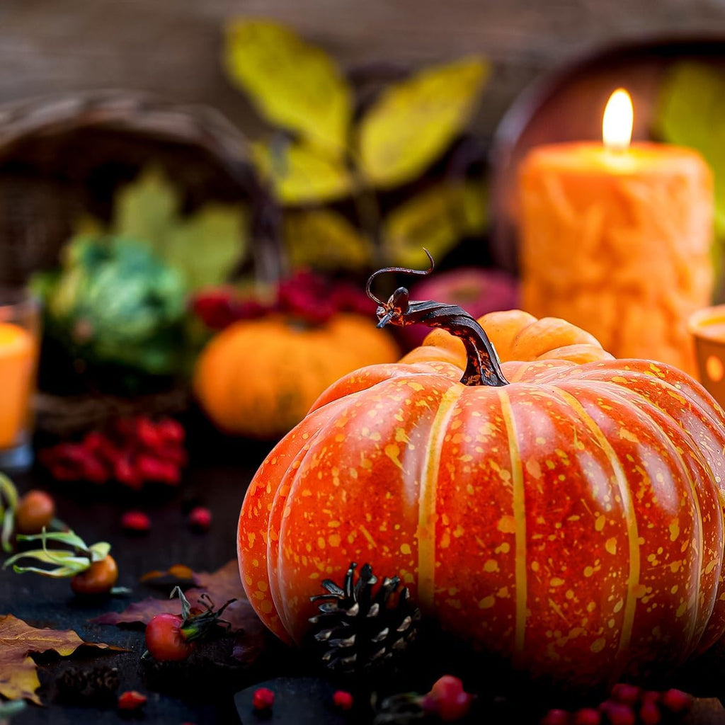 Artificial Flat Pumpkin – 20 cm Decorative Pumpkin – view 6