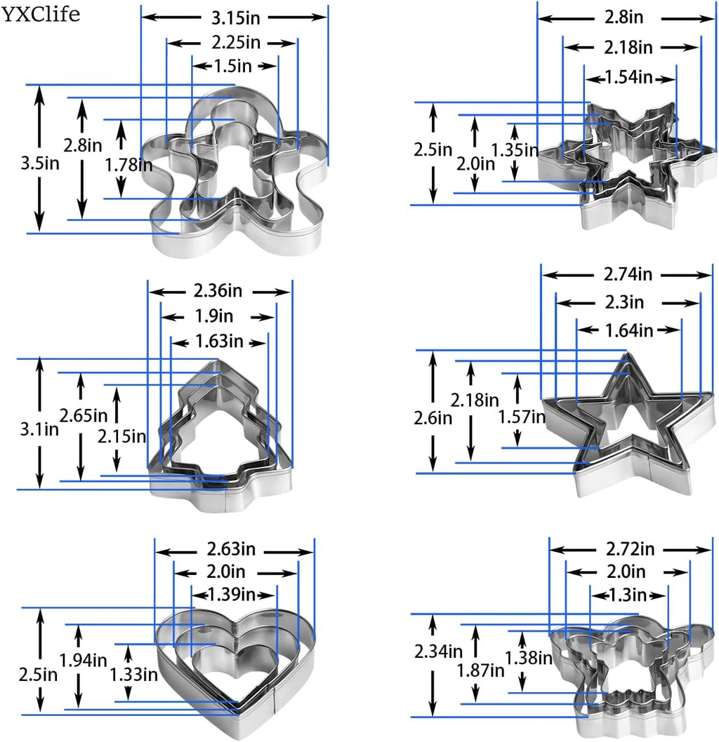 Christmas Cookie Cutter Set – 18 Piece Stainless Steel – view 3