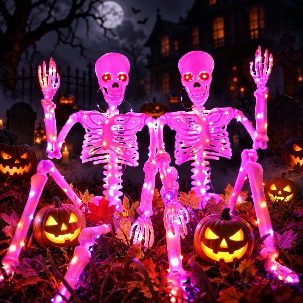 Light-Up Skeletons – 2 Pack 90 cm Outdoor Halloween Decoration – view 9
