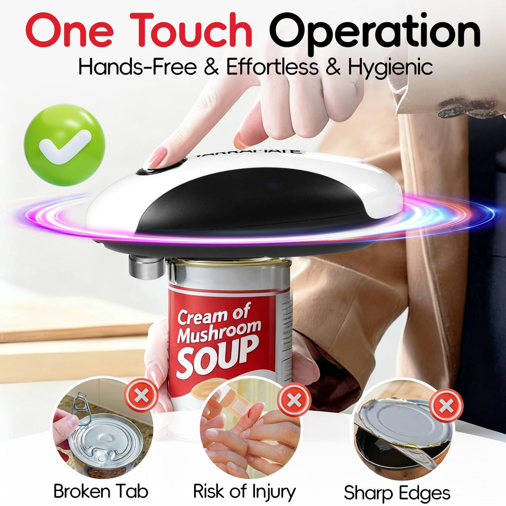 Rechargeable Electric Can Opener – Smooth Edge, One Touch