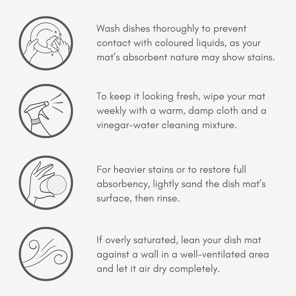 Stone Dish Drying Mat – Super Absorbent Diatomite