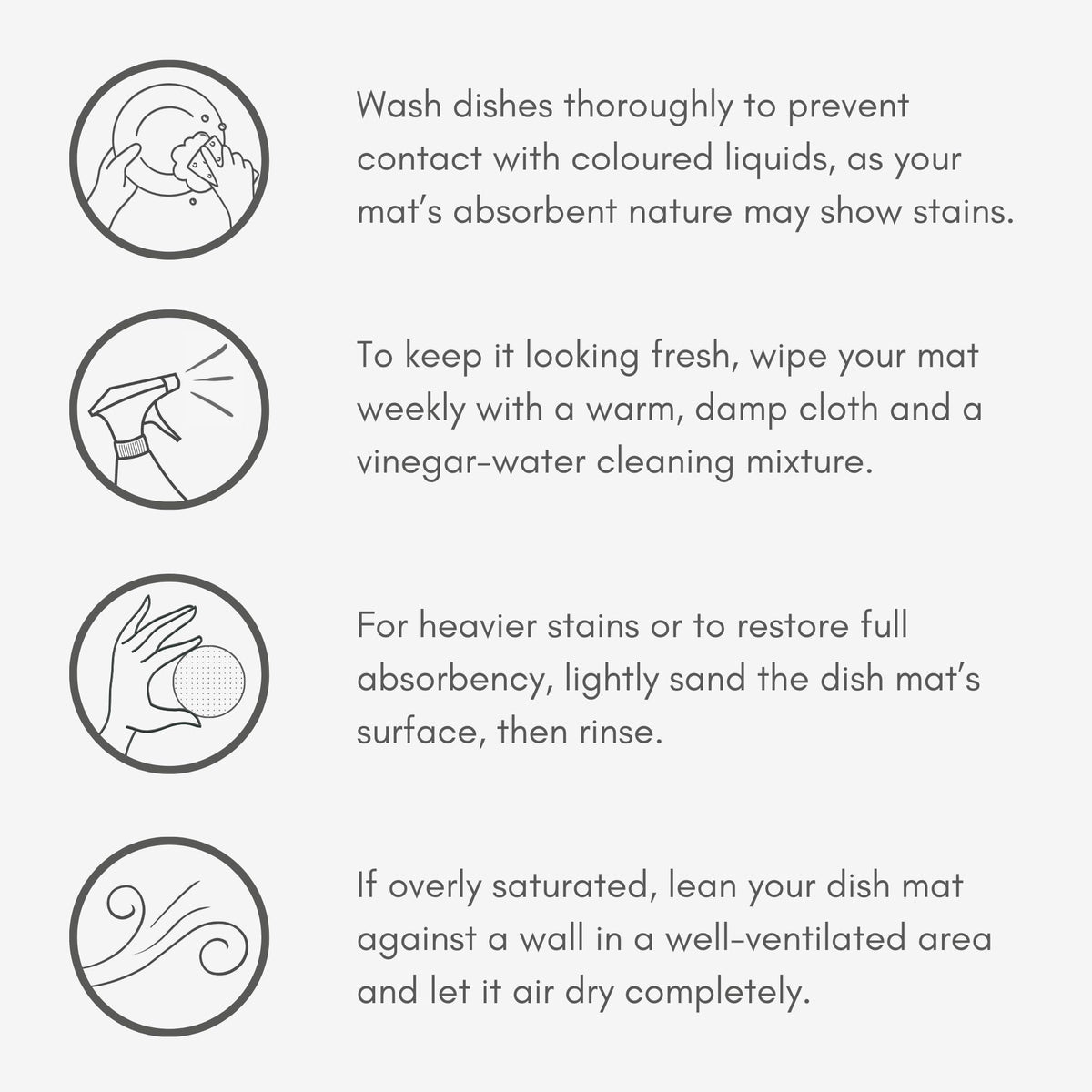 Stone Dish Drying Mat – Super Absorbent Diatomite