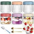 Glass Overnight Oats Jars with Airtight Lids – 6 Pack