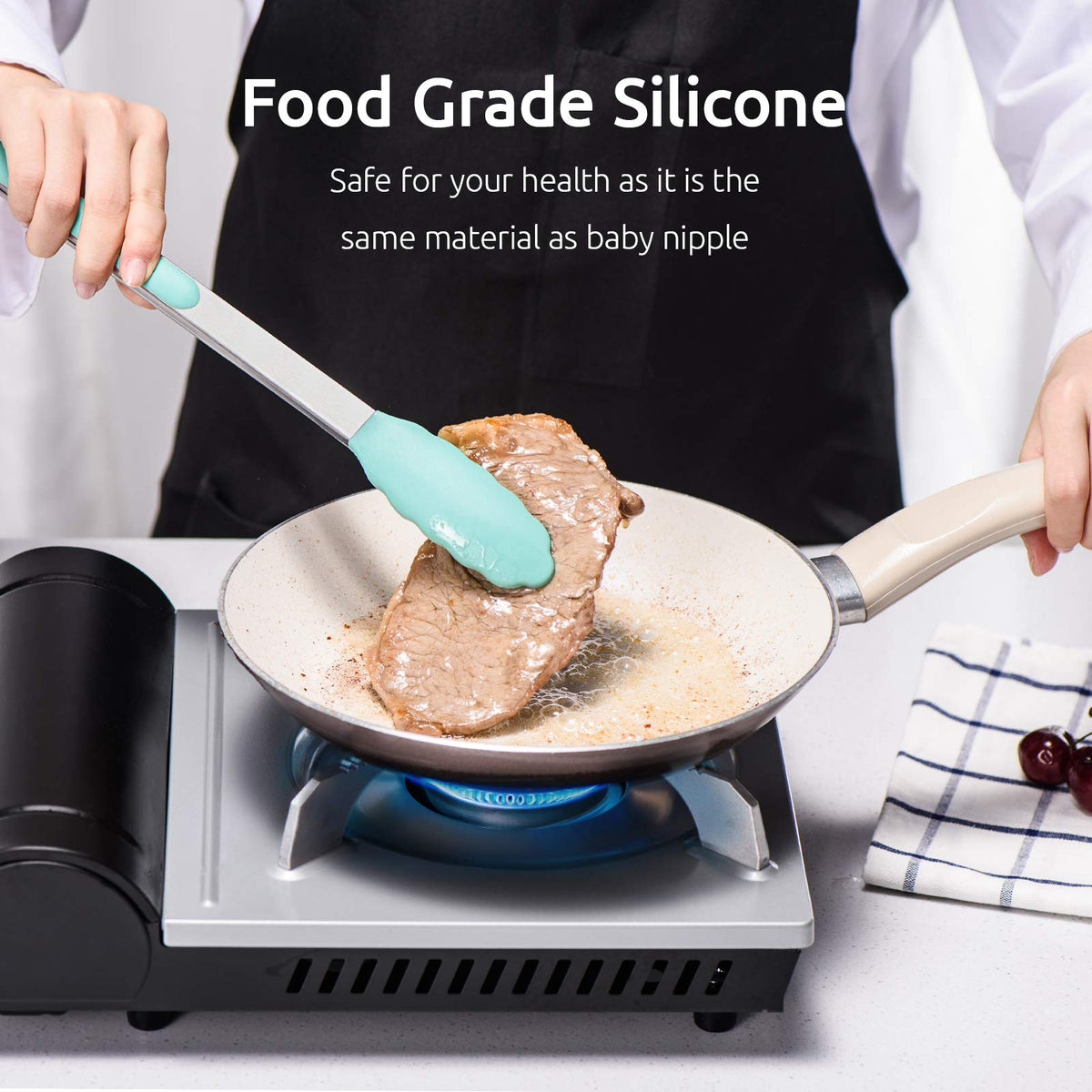 U-Taste Silicone Kitchen Tongs – Set of 3 (18/23/30 cm)