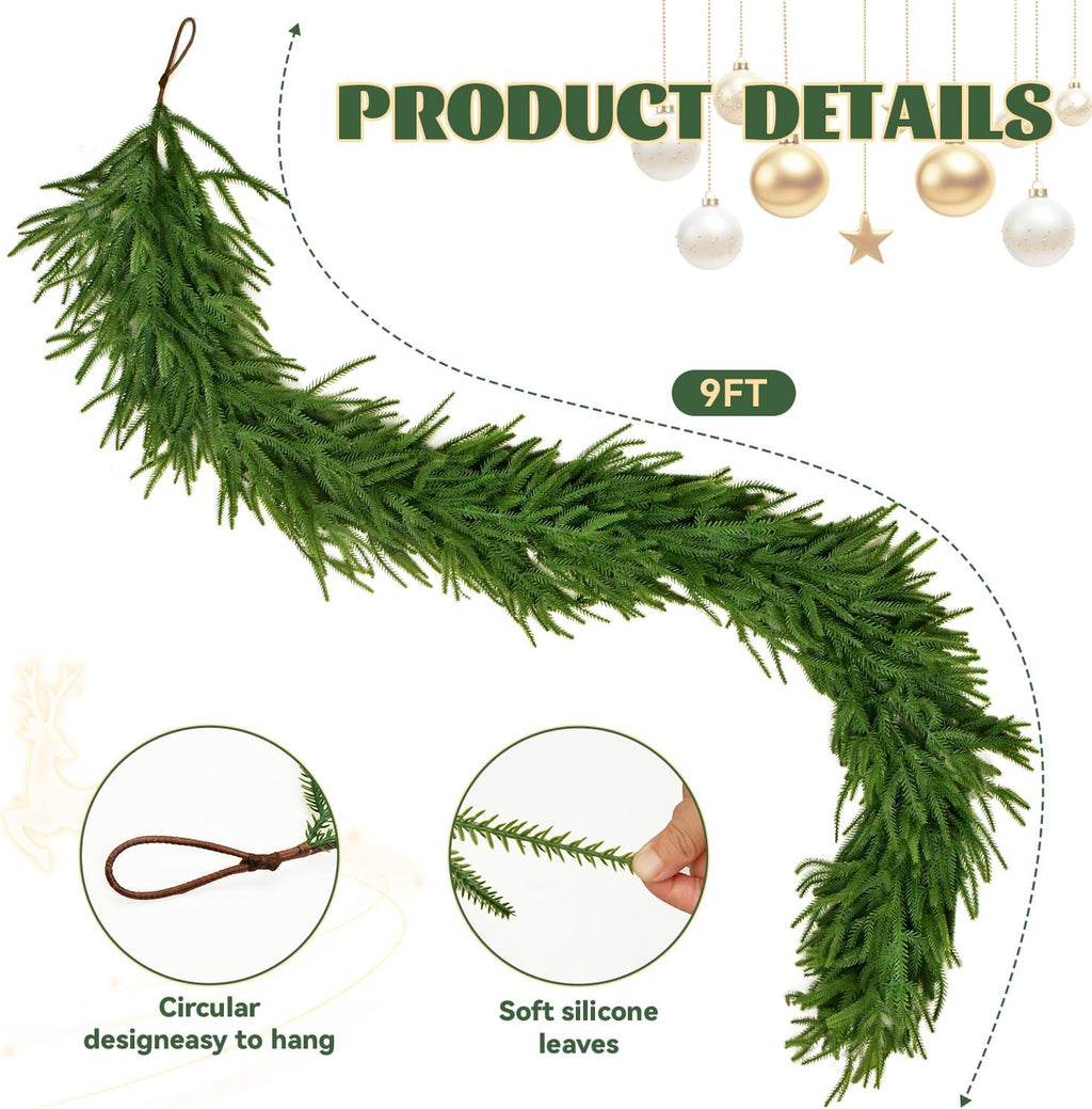 Norfolk Pine Christmas Garland – 1.5 m or 2.7 m Real Touch – view 2