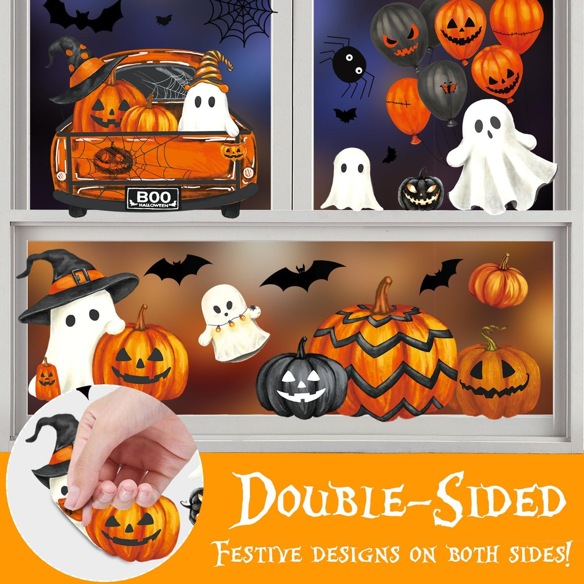 Halloween Window Clings – 134 Piece Sticker Set – view 6