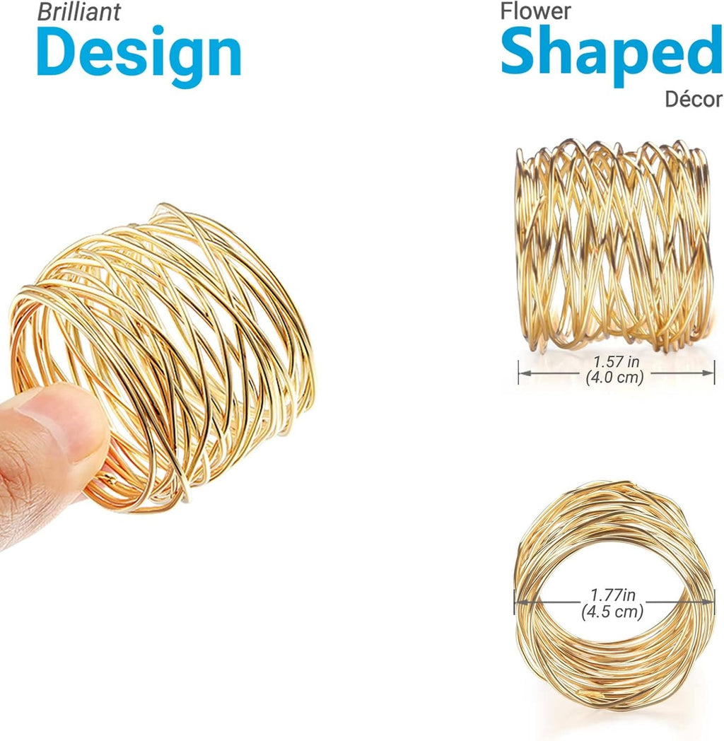 Gold Wire Napkin Rings – Set of 12 – view 6