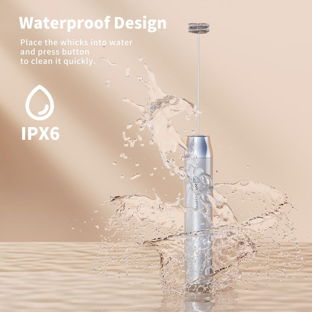 Rechargeable Handheld Milk Frother with Stand