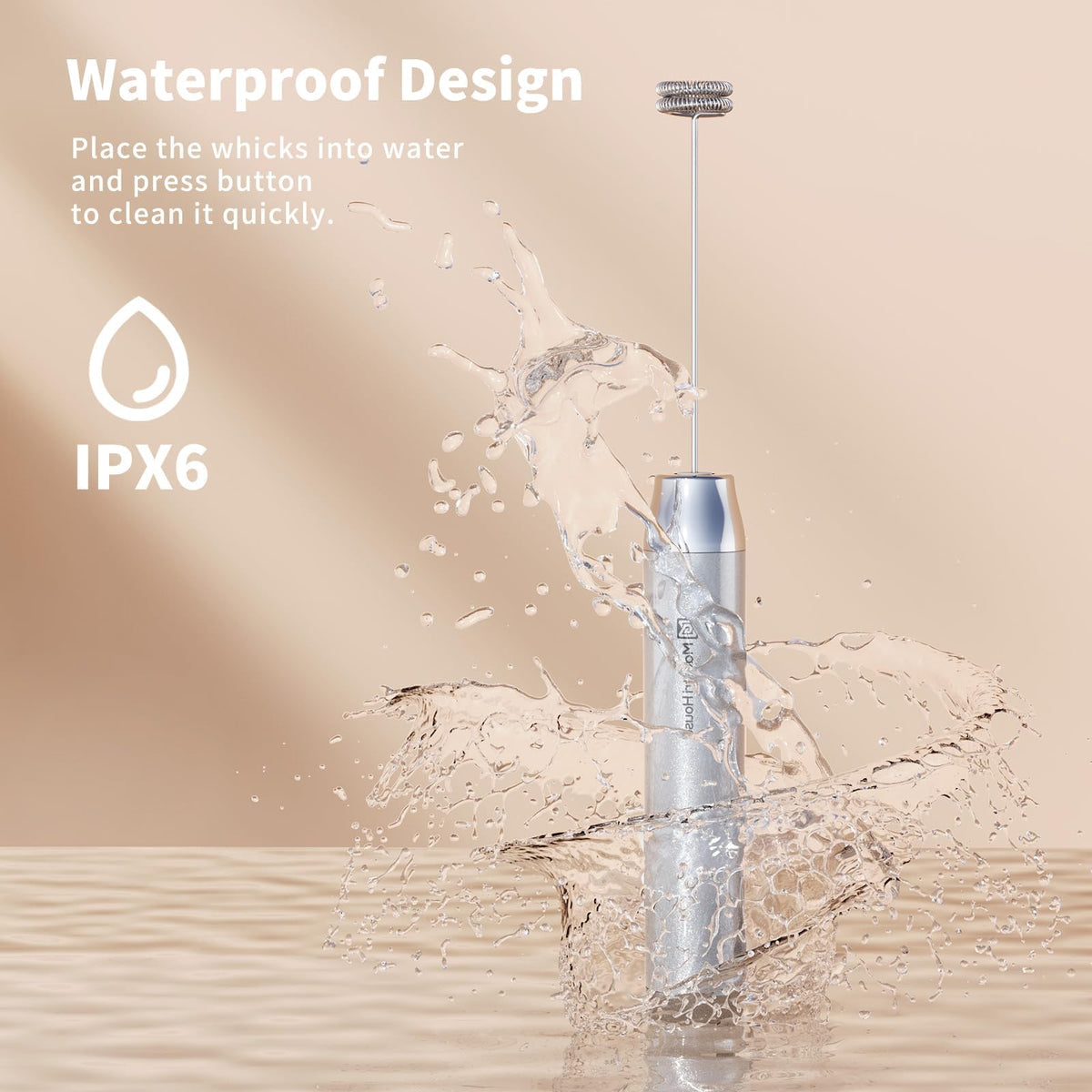 Rechargeable Handheld Milk Frother with Stand