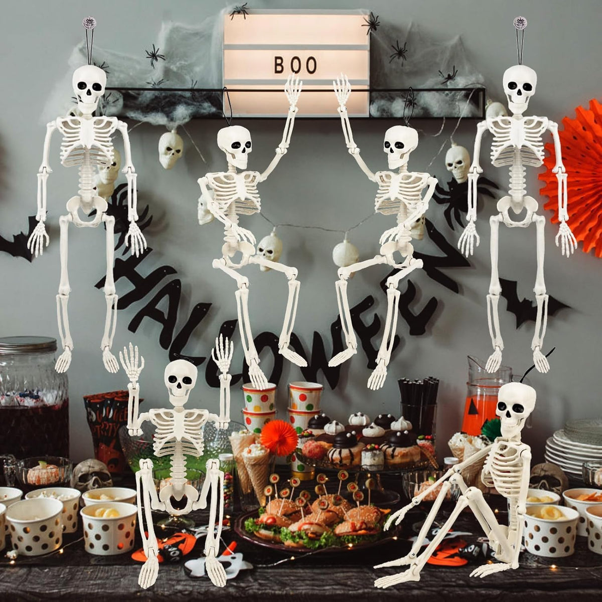 Poseable Halloween Skeletons – 40 cm, 6 Pack – view 6