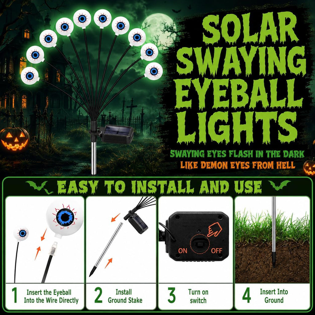 Solar Eyeball Lights – 2 Pack Halloween Garden Lights – view 4