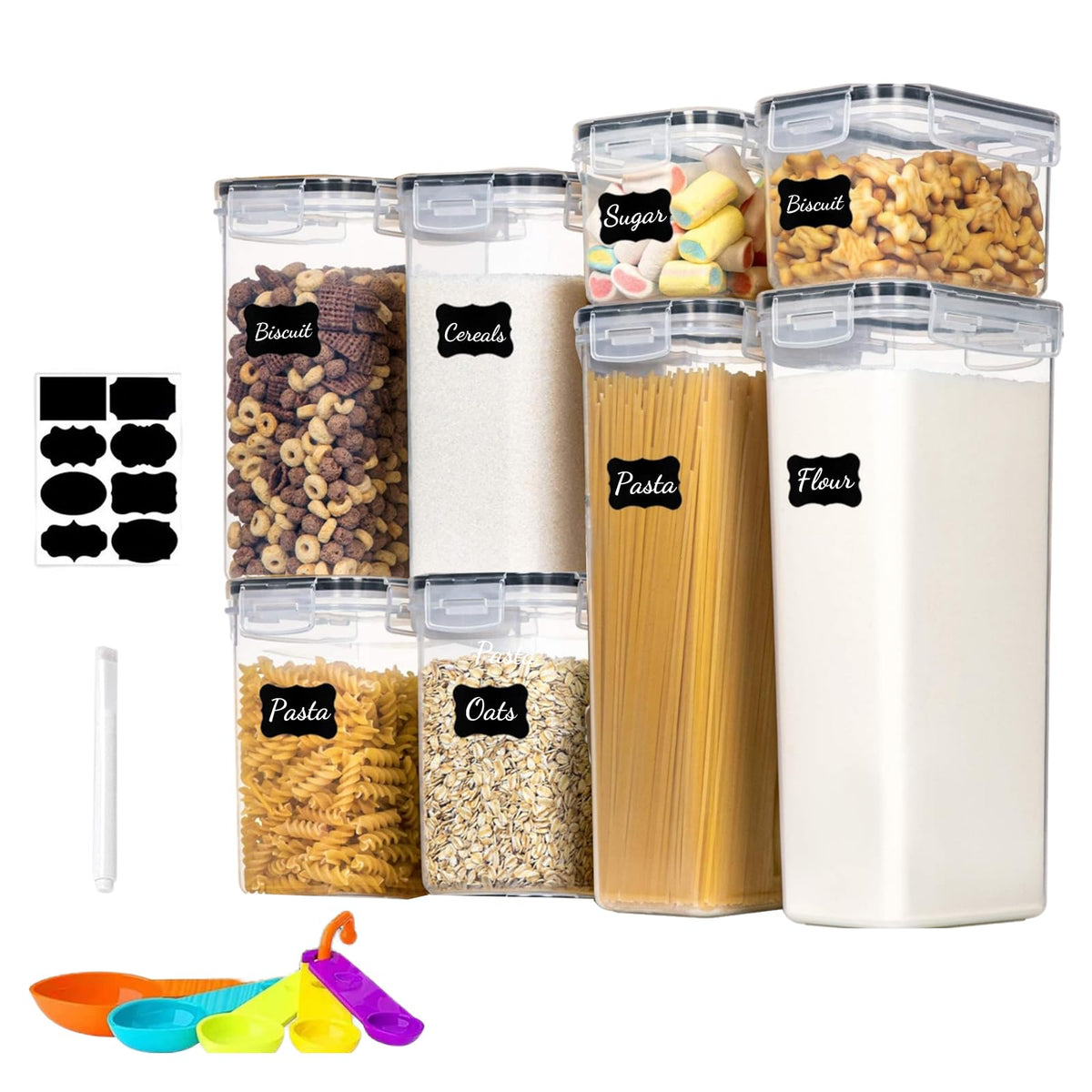 Airtight Pantry Storage Containers Set with Labels
