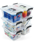 Clear Stackable Storage Boxes with Latching Lids – 6 Pack