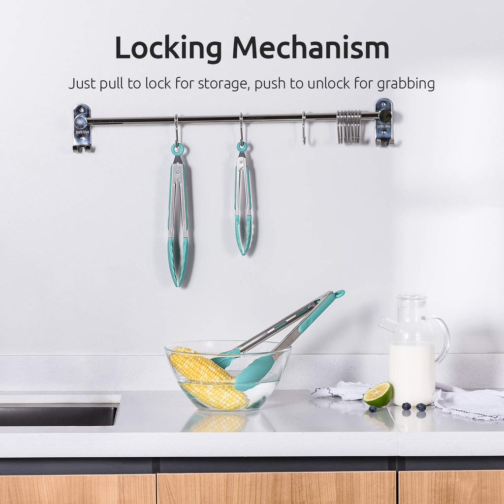 U-Taste Silicone Kitchen Tongs – Set of 3 (18/23/30 cm)