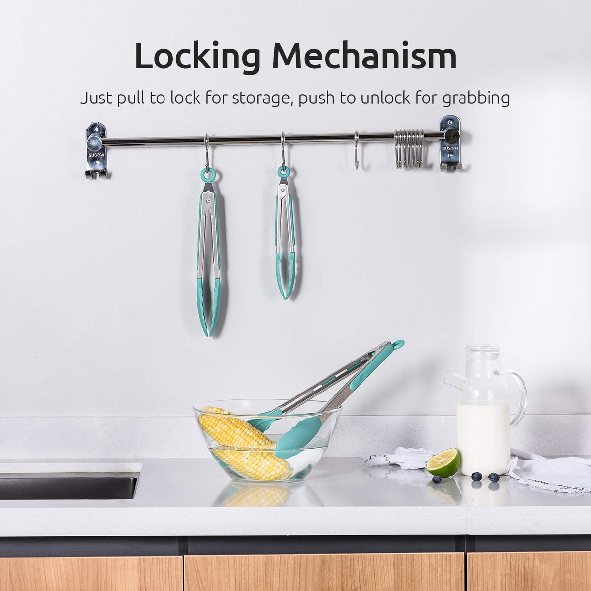 U-Taste Silicone Kitchen Tongs – Set of 3 (18/23/30 cm)