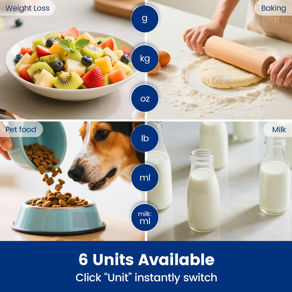 Rechargeable Digital Kitchen Scale – 15 kg / 1 g