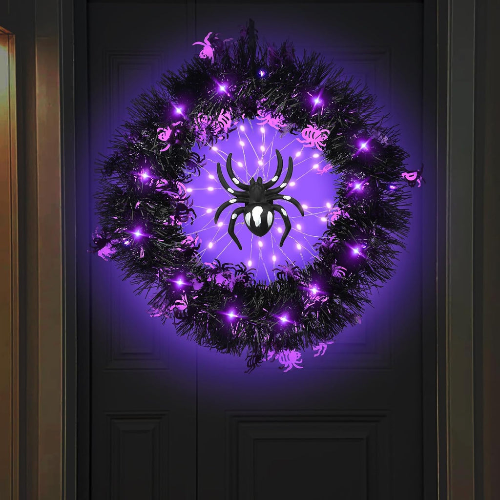 Spider Halloween Wreath – 35 cm Front Door Wreath