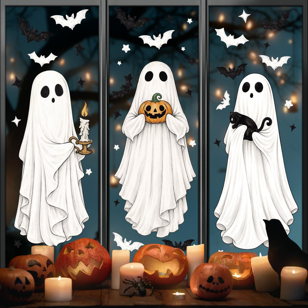 Large Halloween Window Clings – Ghosts, Bats & Black Cats – view 7