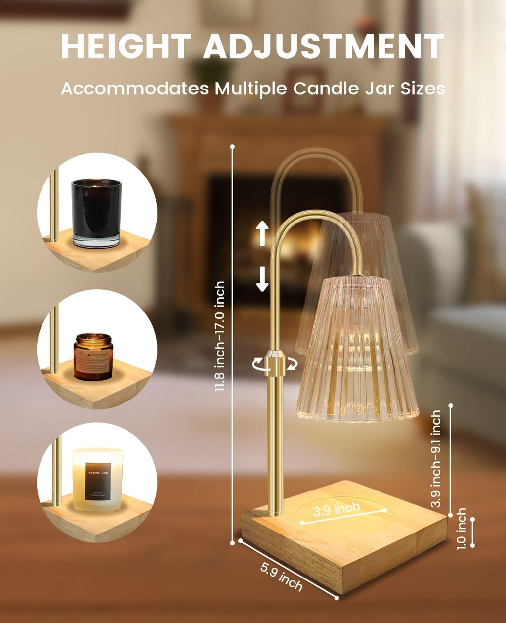 Candle Warmer Lamp with Timer & Dimmer
